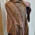 Pink and Taupe Colorwave Cotton Wrap hand knitted by Carol Rentschler